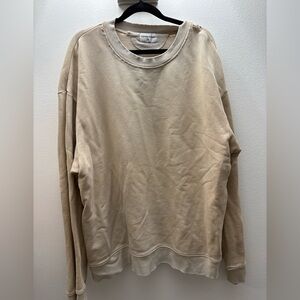 Cotton Citizen Beige Crewneck Sweatshirt (distressed)